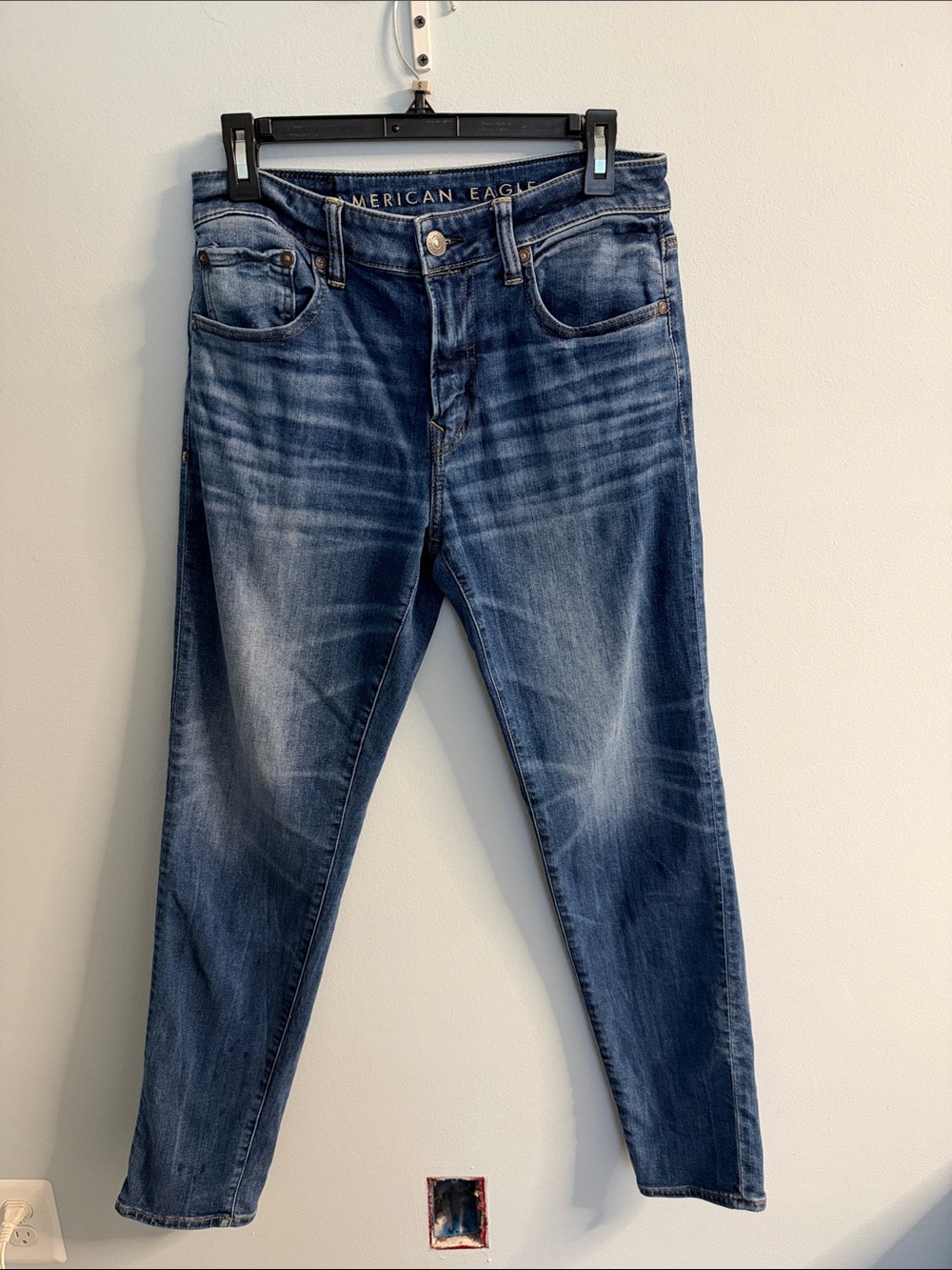 American Eagle Outfitters Men’s Slim Straight Washed Blue Jeans Size 29x32